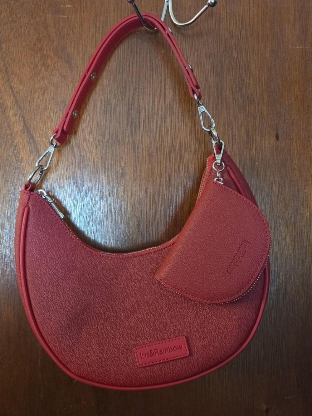 Iris & Rainbow Red Vip faux leather Bag With Coin Pouch